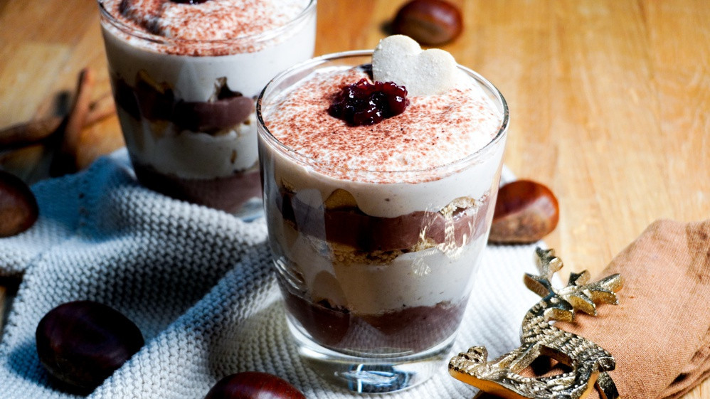 Rezeptbild für Maronen-Schokoladen-Tiramisu vegan