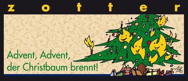 Produktfoto zu Advent, Advent, der Christbaum brennt, Zotter, 70g