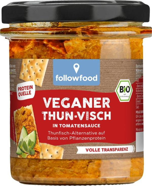 Produktfoto zu Veganer Thunvisch in Tomatensauce, 180g