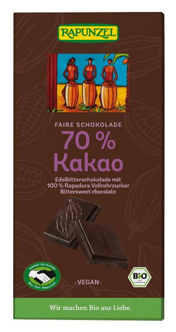 Produktfoto zu Edelbitter Schokolade 70% Kakao vegan, 80g