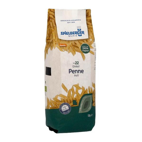 Produktfoto zu Dinkel Penne hell, 500g, Spielberger