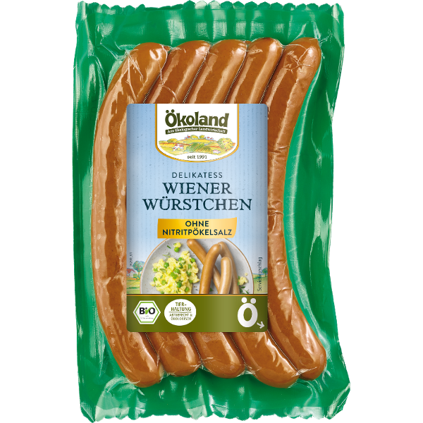 Produktfoto zu Wiener Würstchen Ökoland 5 Stück, 200g