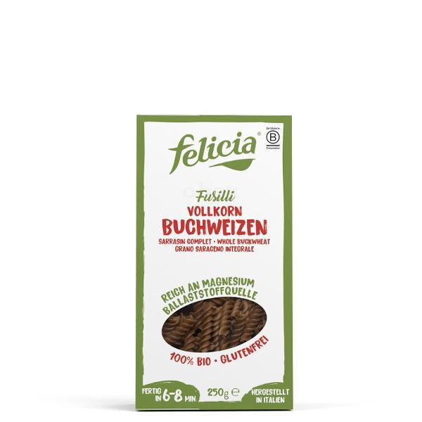 Produktfoto zu Fusilli Buchweizen glutenfrei Felicia 250g