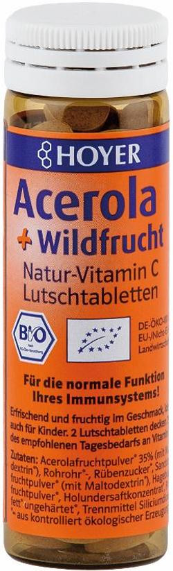 Produktfoto zu Acerola + Wildfrucht Natur-Vitamin C Lutschtabletten 30g