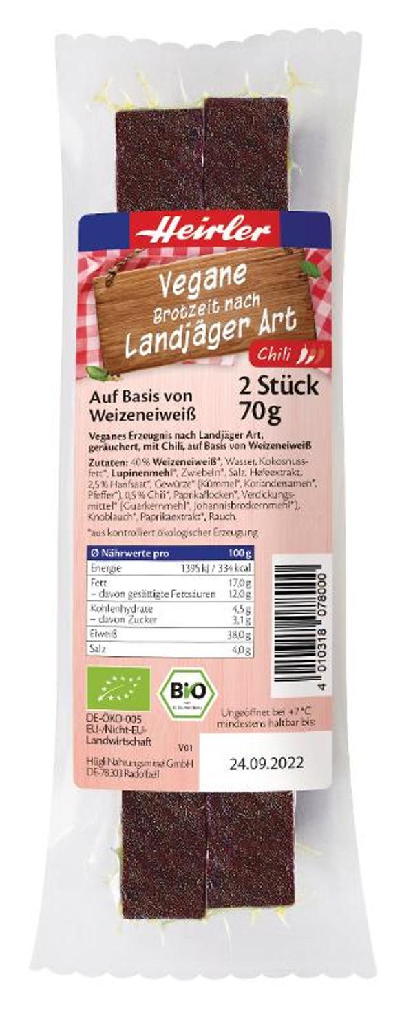 Produktfoto zu Vegane Brotzeit nach Landjäger Art Chili, 70g