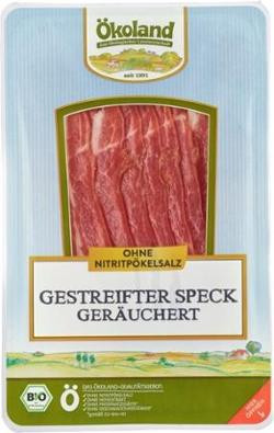 Produktfoto zu Gestreifter Speck geräuchert 100g