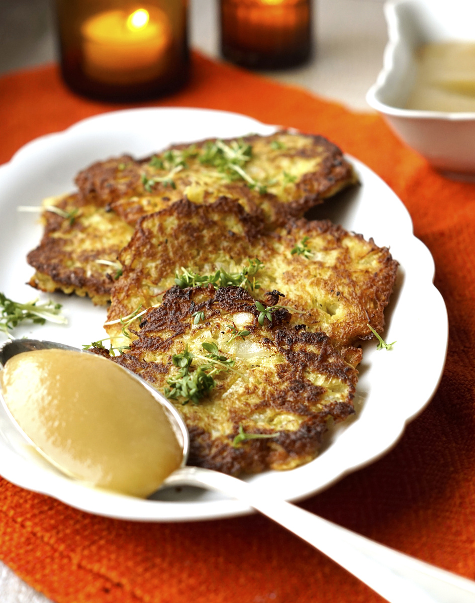 Rezeptbild für Kartoffelpuffer mit Apfelmus