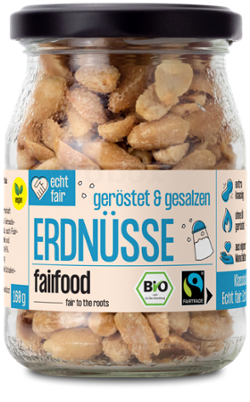 Produktfoto zu Erdnüsse geröstet & gesalzen, fairtrade, 160g